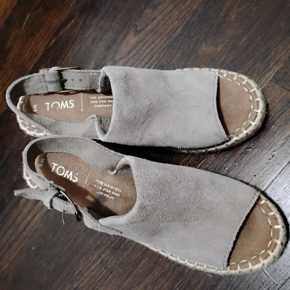 Toms Gray Espadrille Slingback Sandals